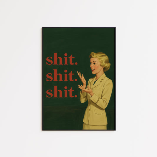 Retro Swear Poster – Vintage Humor Art | Bold Typography Wall Print