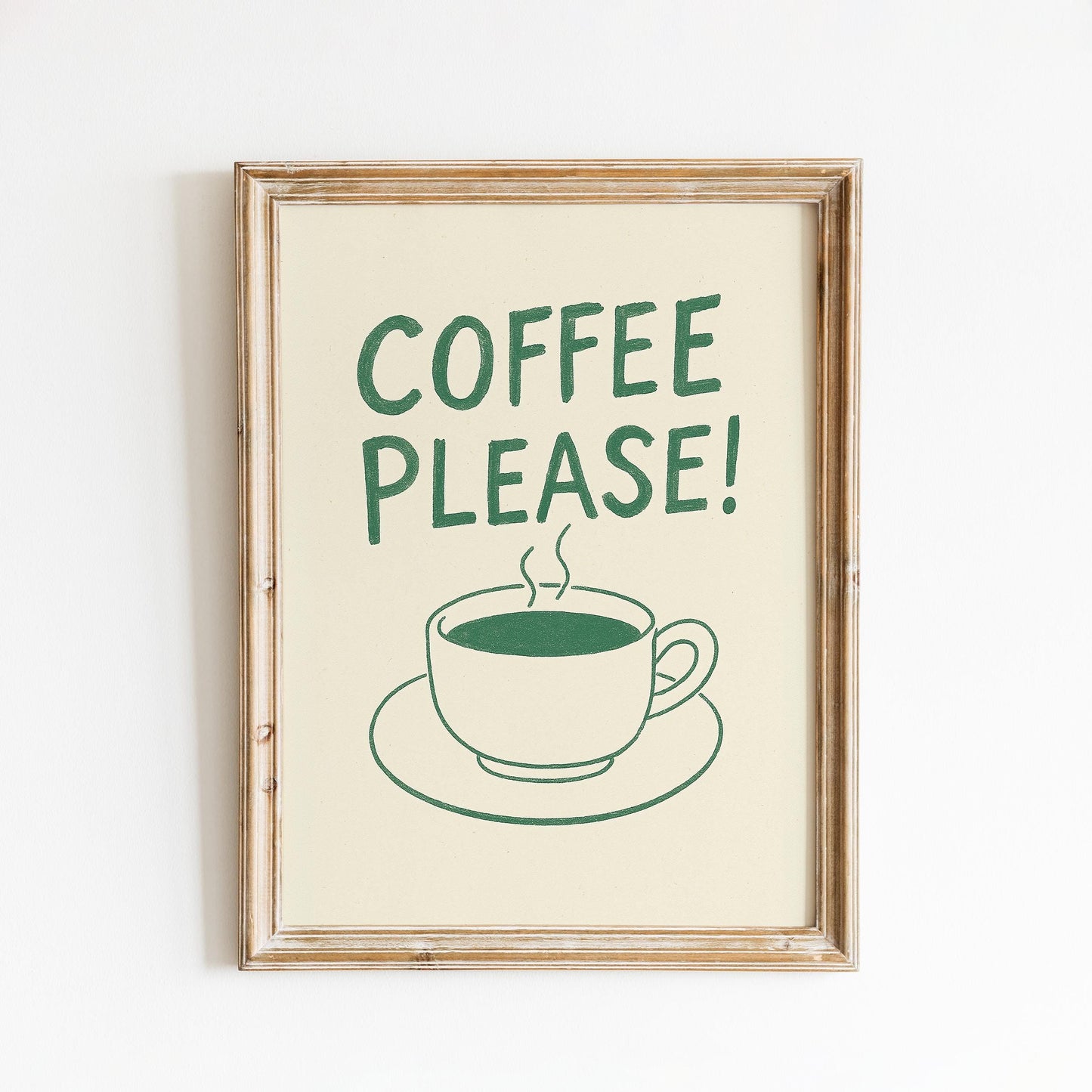 Coffee Please Poster – Minimalist Kitchen Wall Art, Modern Coffee Print