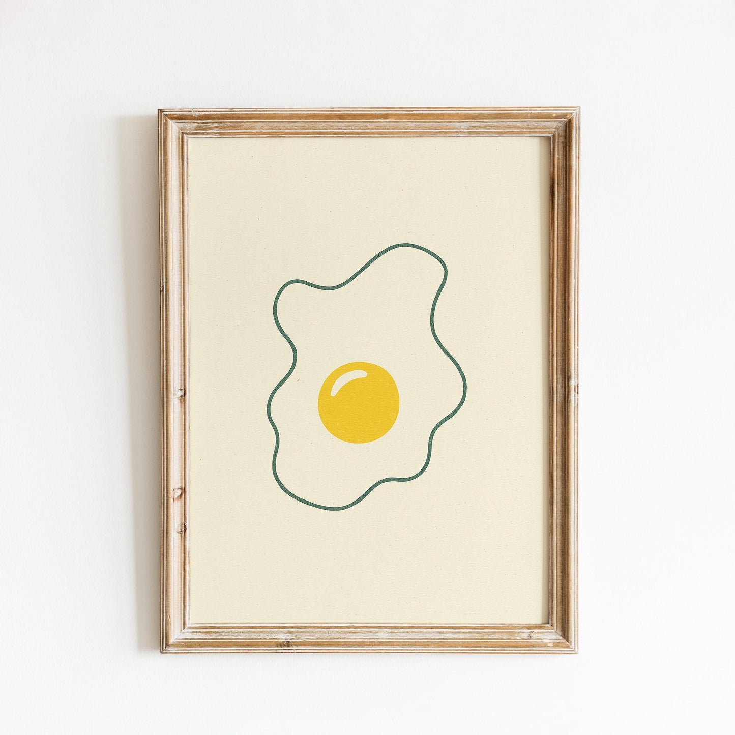 Sunny Side Up Poster – Minimal Kitchen Wall Art, Breakfast Food Illustration Print