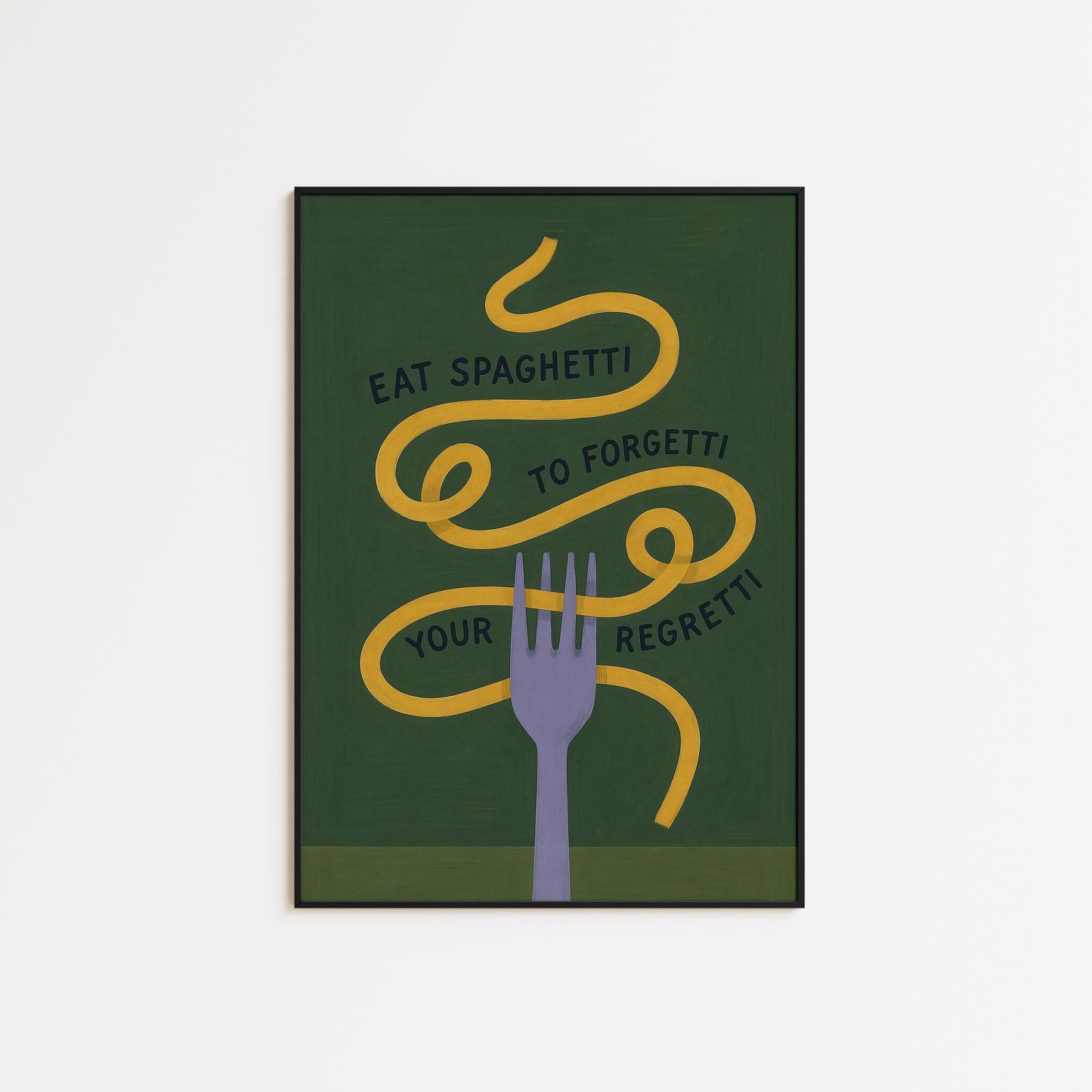 Funny Kitchen Wall Art – Playful Spaghetti Art Print | Pasta Lover Gift