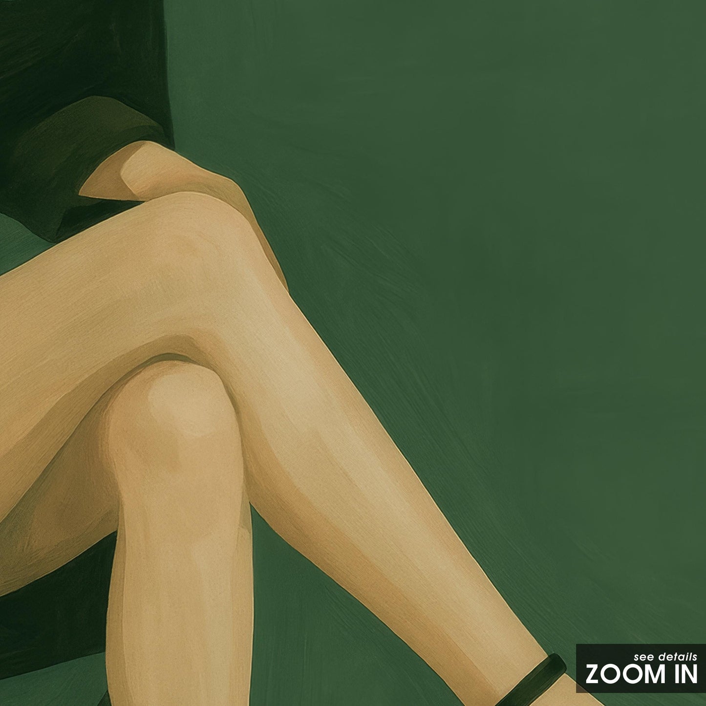 Feminine Minimalist Wall Art – Crossed Legs Poster in Green Fashion Print