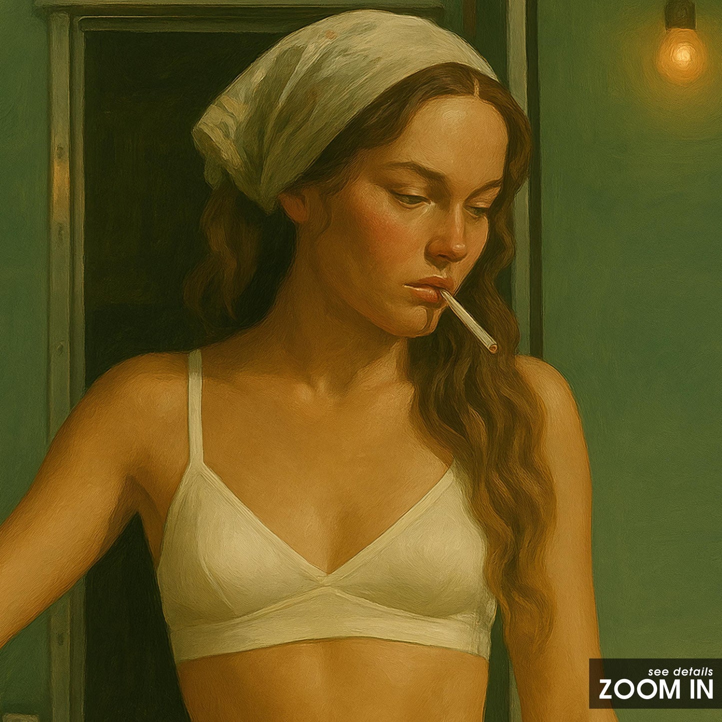 Vintage Laundry Poster – Retro Wall Art | Cinematic Lighting & Feminine Vintage Artwork