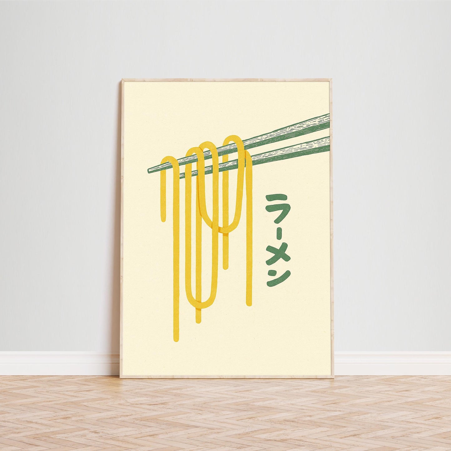 Ramen Poster – Minimal Japanese Kitchen Wall Art, Modern Food Illustration Print