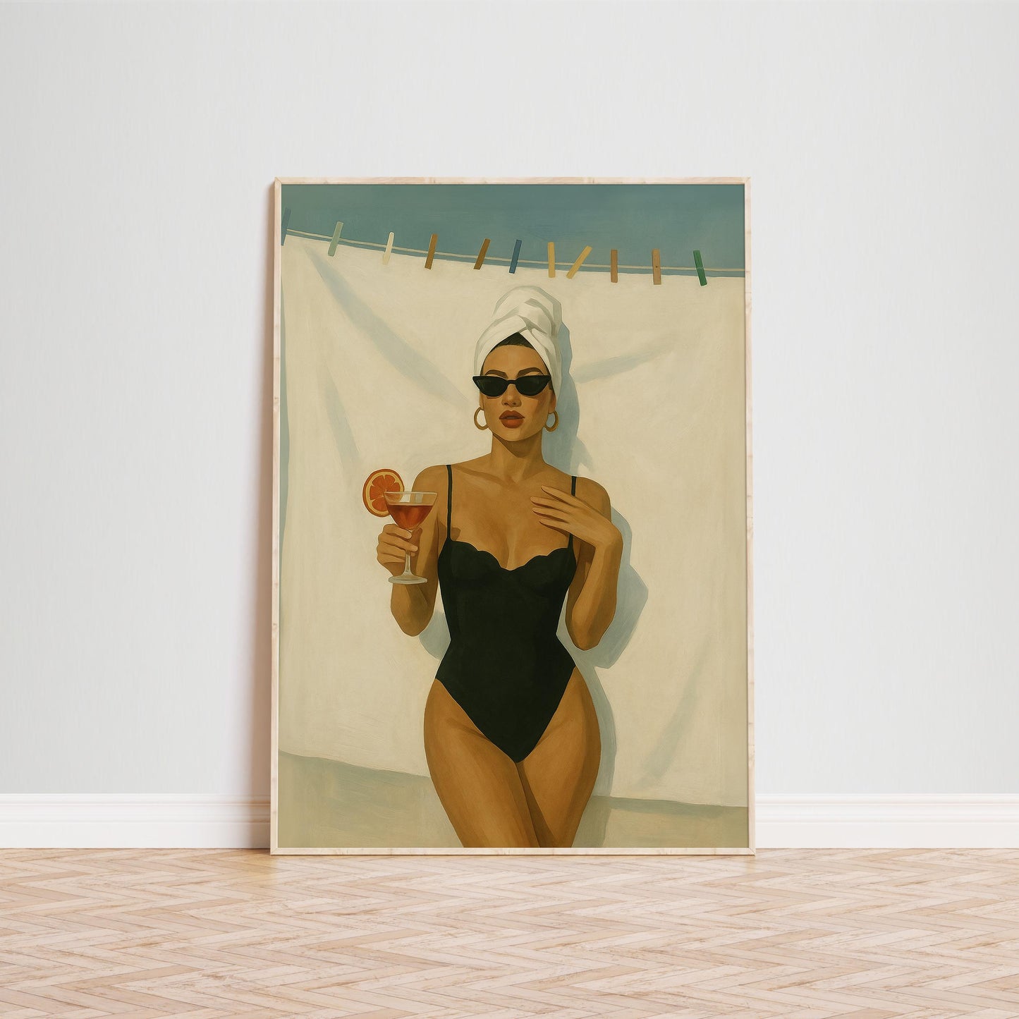 Retro Glam Poster – Feminist Wall Art With Cocktail Woman Print, Stylish Decor