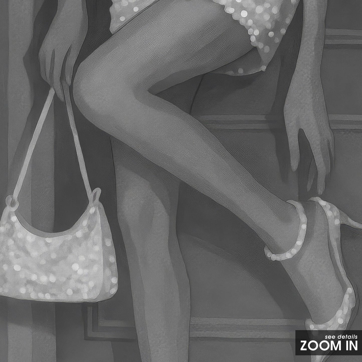 Black White Glam Art – Monochrome Wall Art Fashion Print | Timeless Elegance