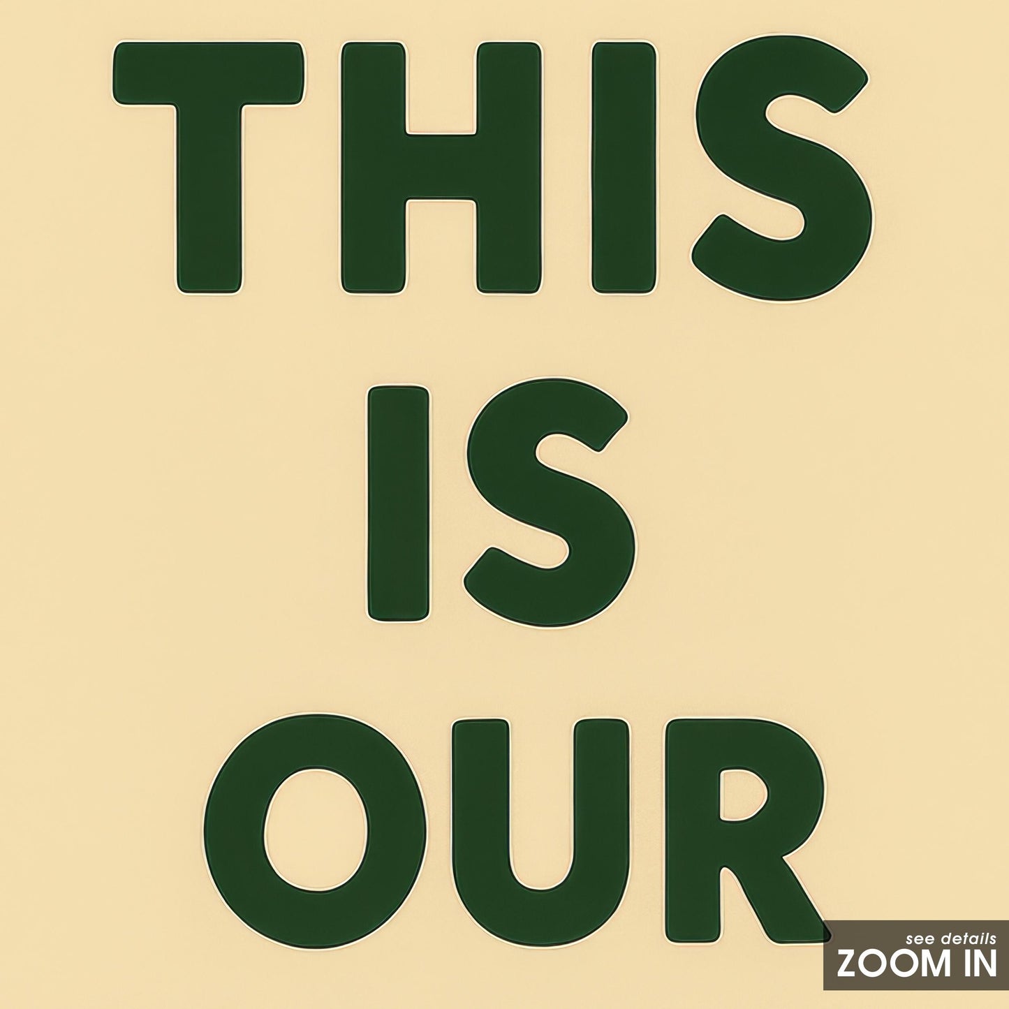 Retro Quote Print – Happy Place Poster With Wavy Frame Artwork & Vintage Wall Art