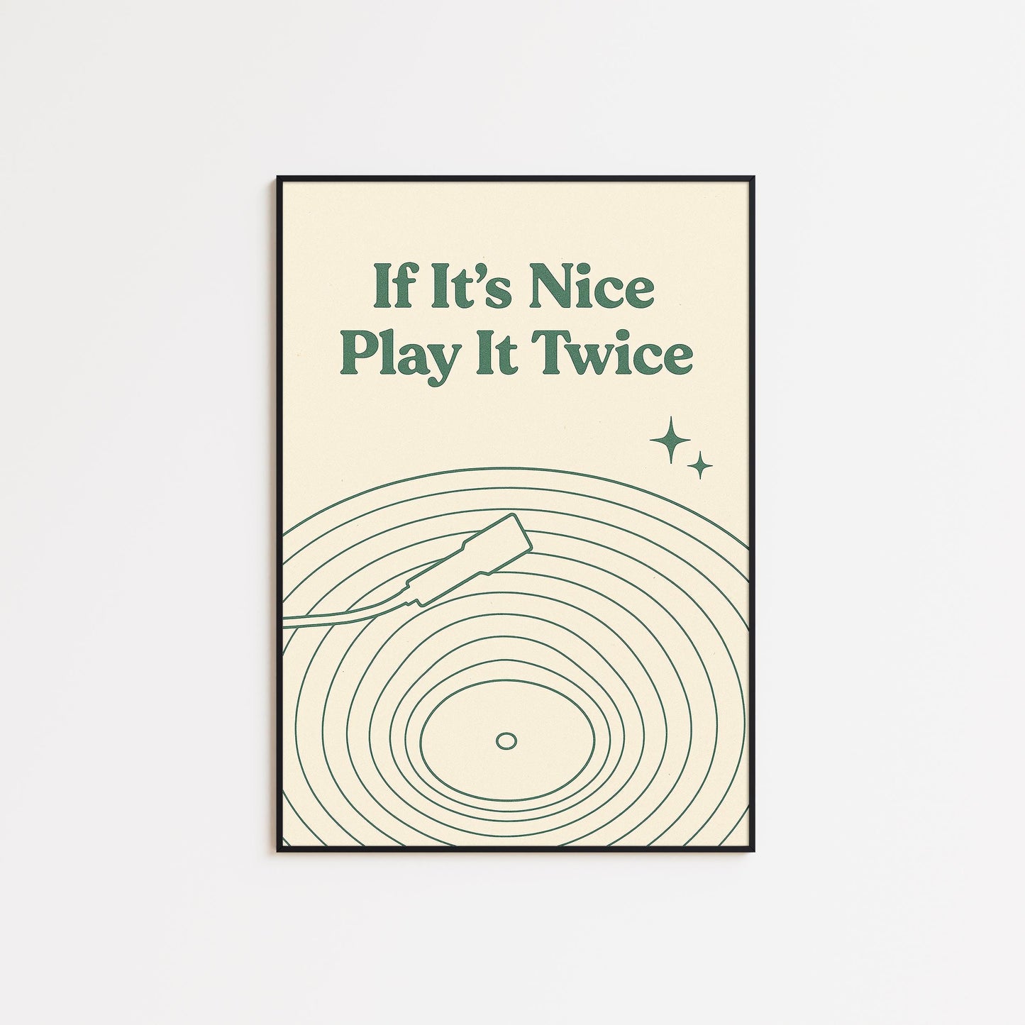 If It’s Nice Play It Twice Poster – Vinyl Record Line Art Print
