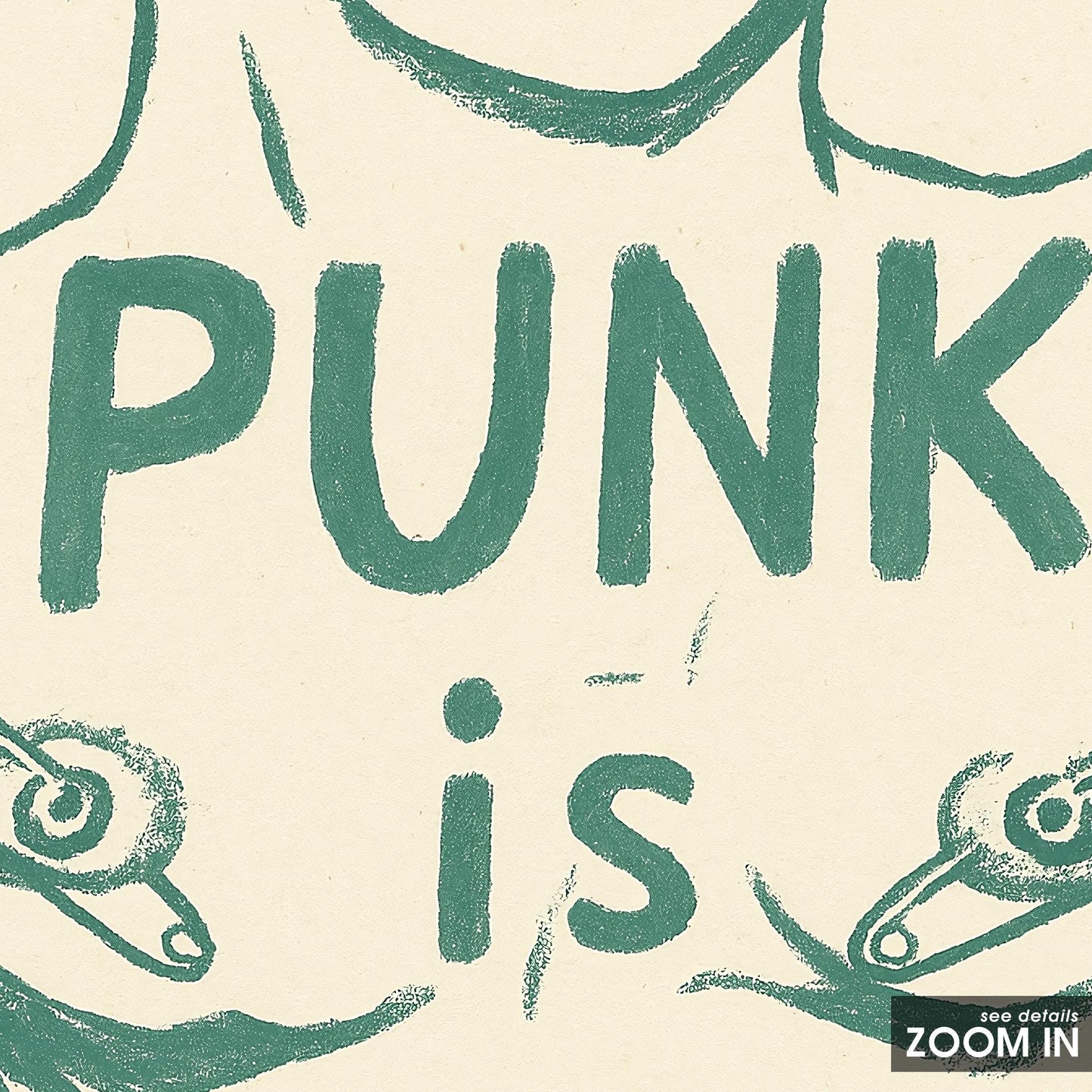 Punk Is Alive Poster – Bold Minimal Line Art Print, Edgy Feminist Wall Decor