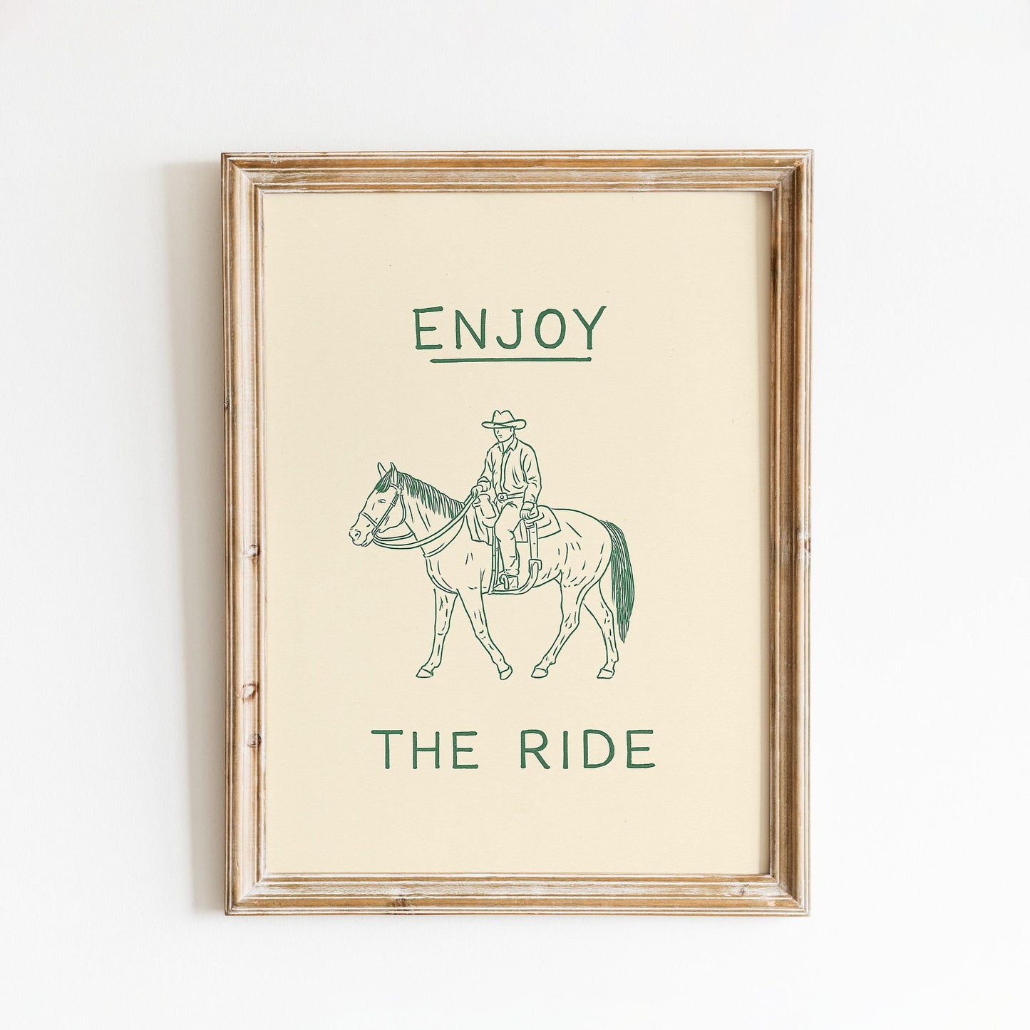 Western Cowboy Poster – Enjoy The Ride Art | Rustic Country Decor Print