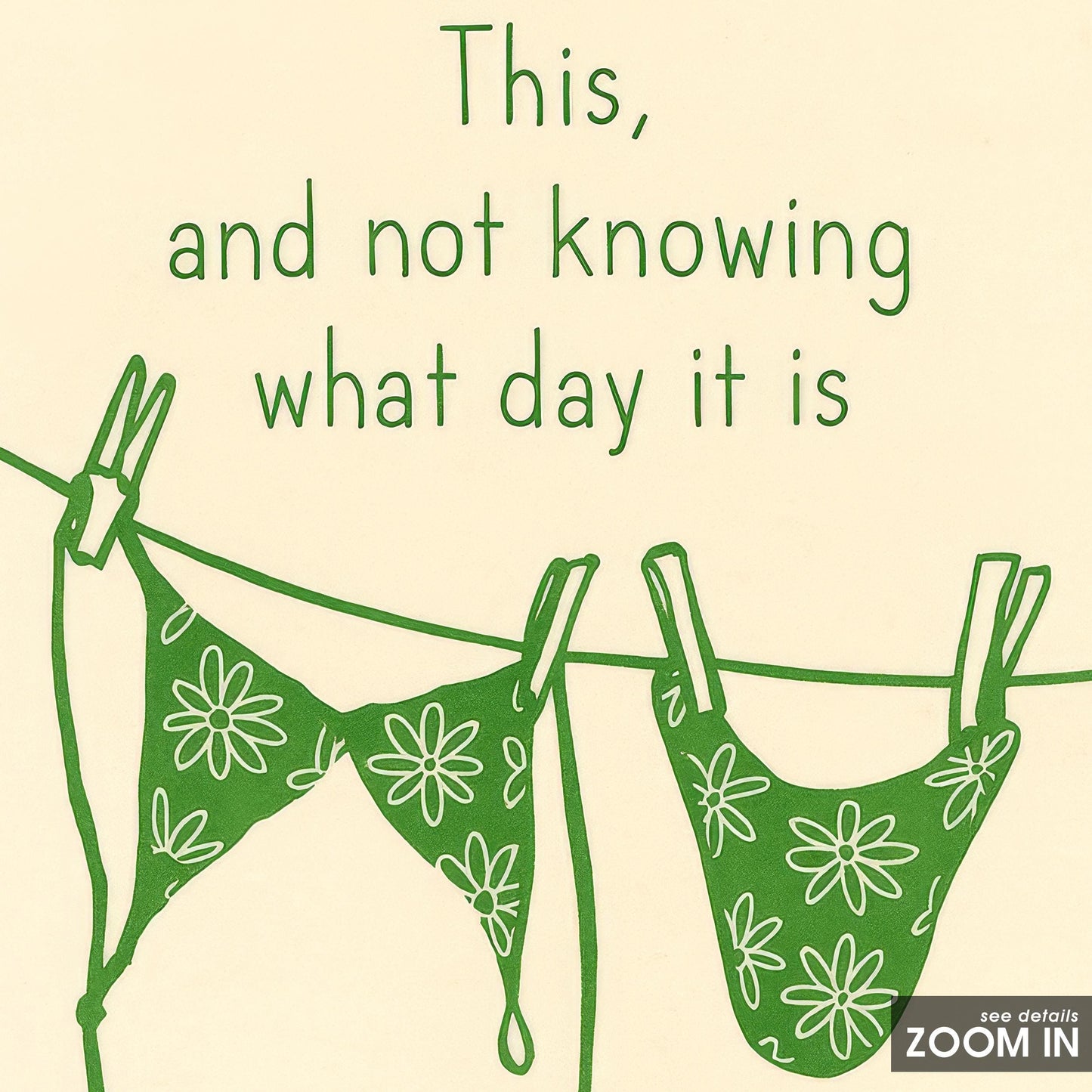 Minimalist Bikini Poster – Funny Summer Quote Wall Art | Boho Chic Beach Decor