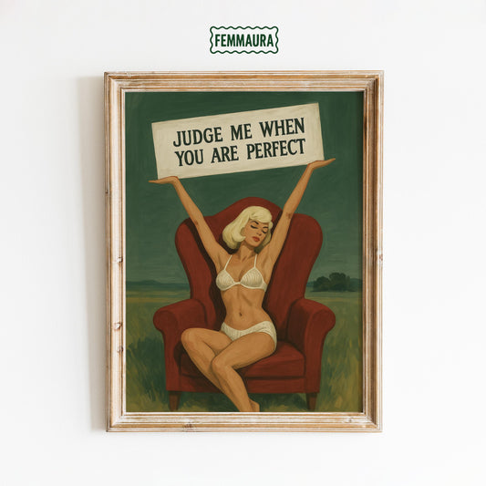 Feminist Retro Poster – Bold Pinup Style Wall Art With Empowering Quote