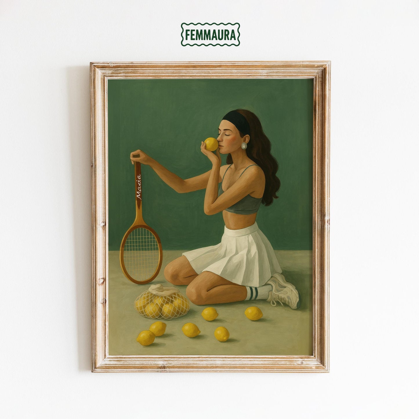 Lemon Tennis Poster – Retro Sporty Print With Stylish Feminine Tennis Artwork