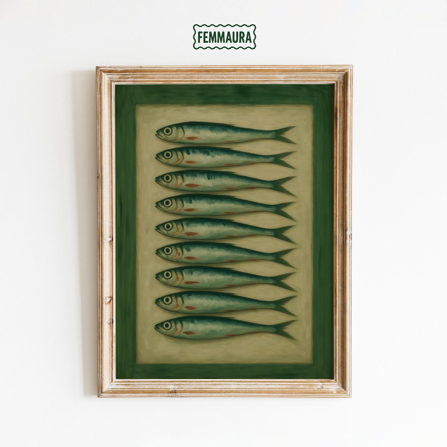 Sardine Fish Poster – Vintage Coastal Kitchen Art | Rustic Nautical Wall Print