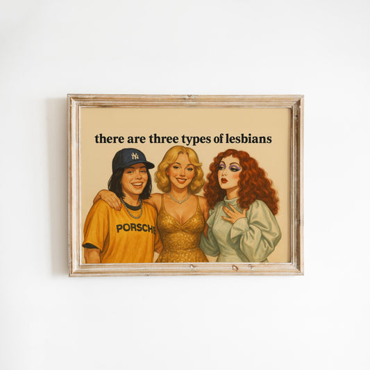 Lesbian Poster – Retro Queer Wall Art With Funny Sapphic Print & Feminist Decor