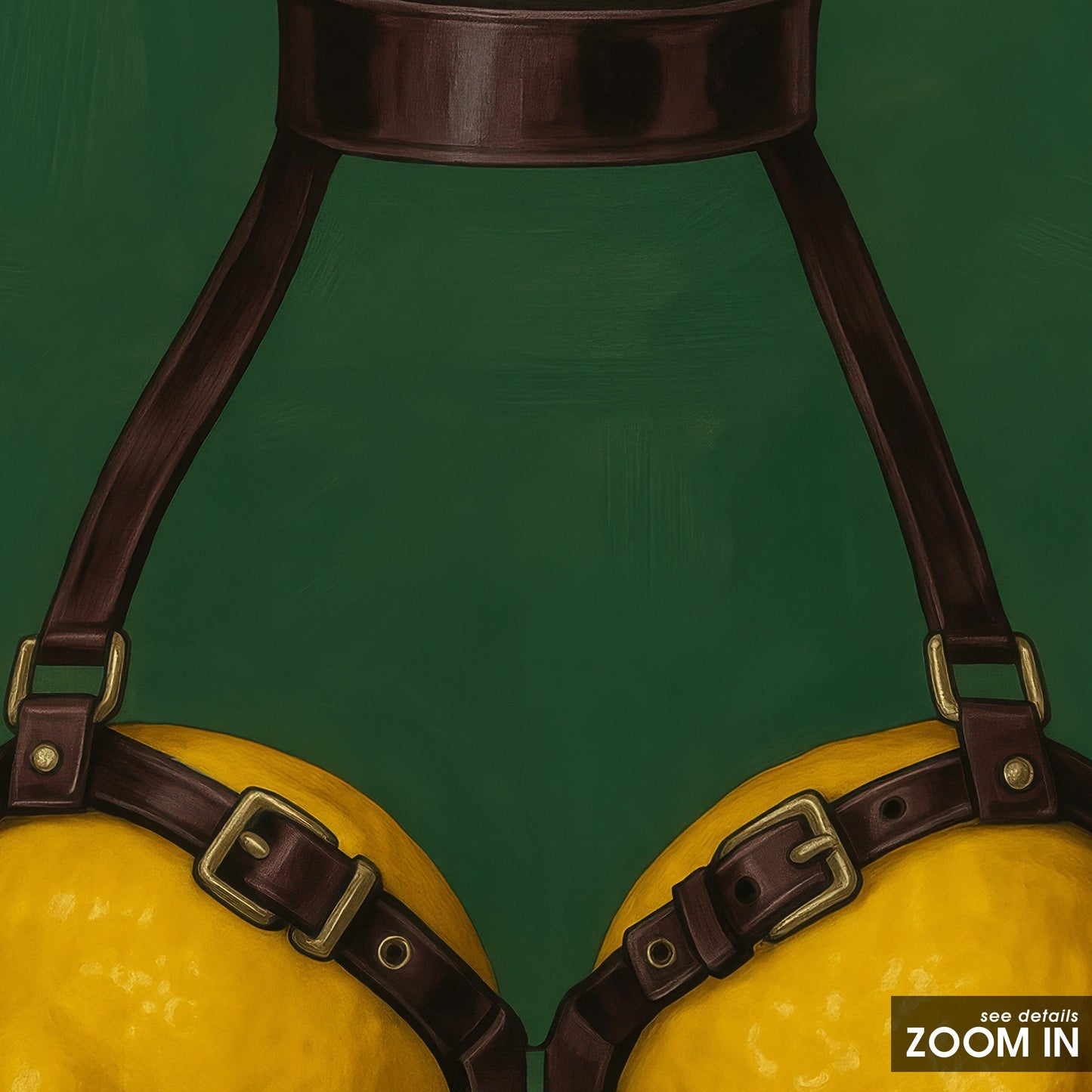 Lemon Bra Harness – Bold Surreal Citrus Fruit Art | Playful Erotic Print
