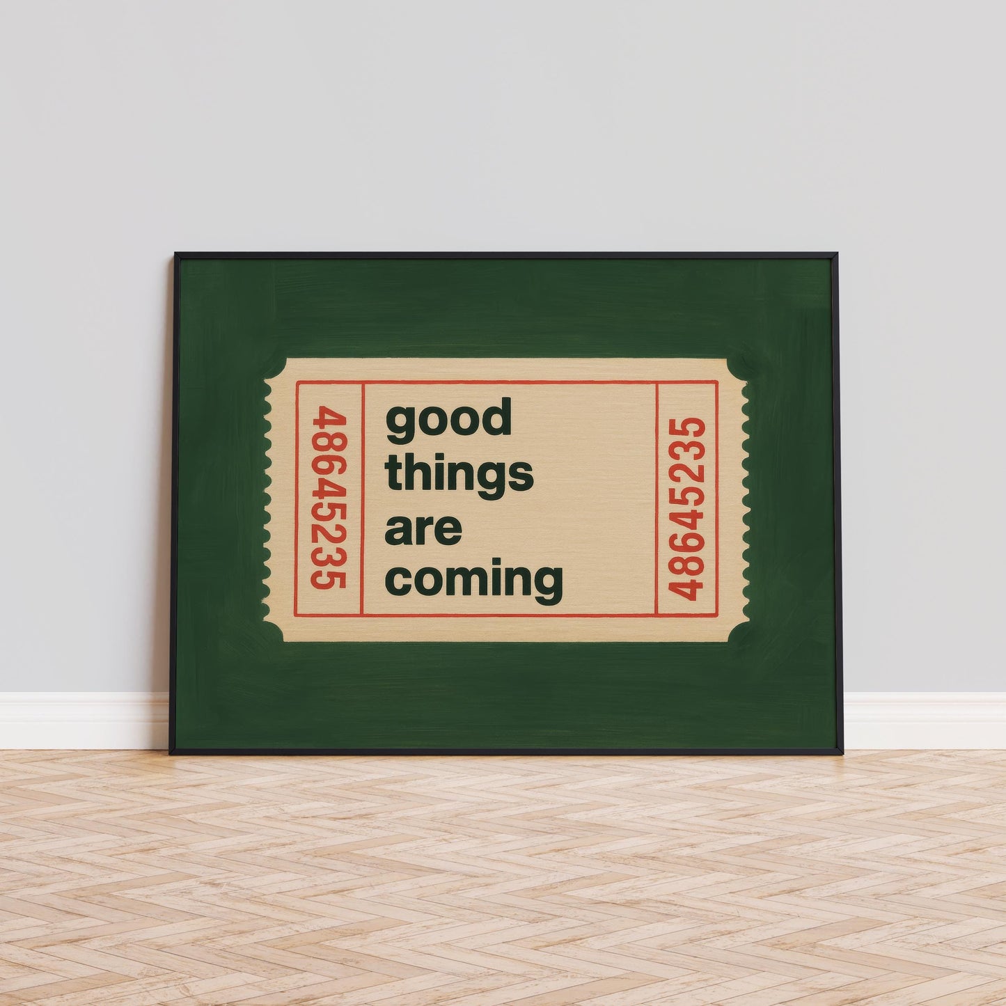 Motivational Wall Art – Vintage Ticket Poster With Positive Quote And Retro Typography Print