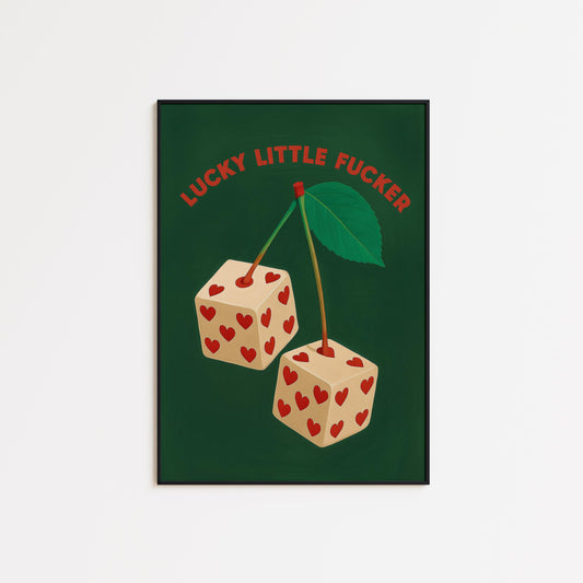 Retro Dice Wall Art – Vintage Dice Decor With Bold Typography Poster