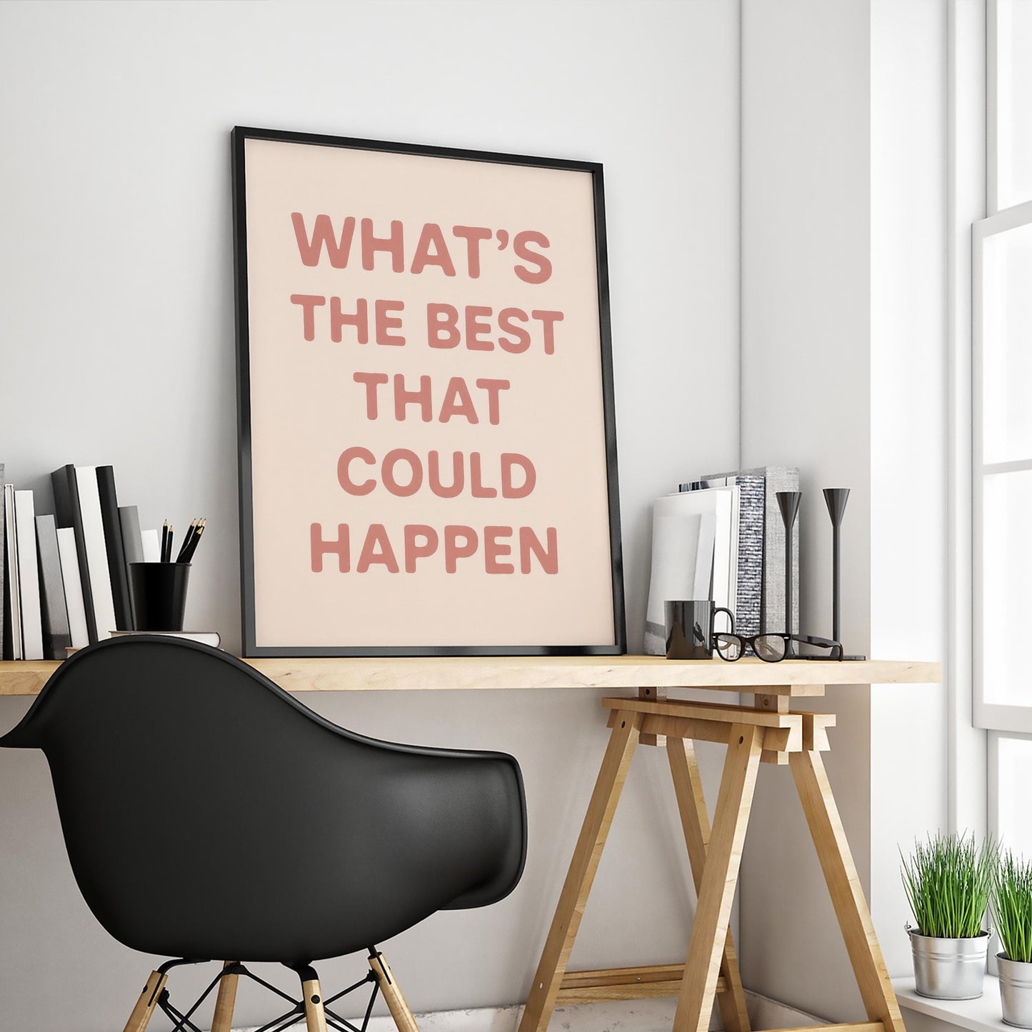 Motivational Quote Wall Art – Inspirational Poster With Neutral Tone Artwork