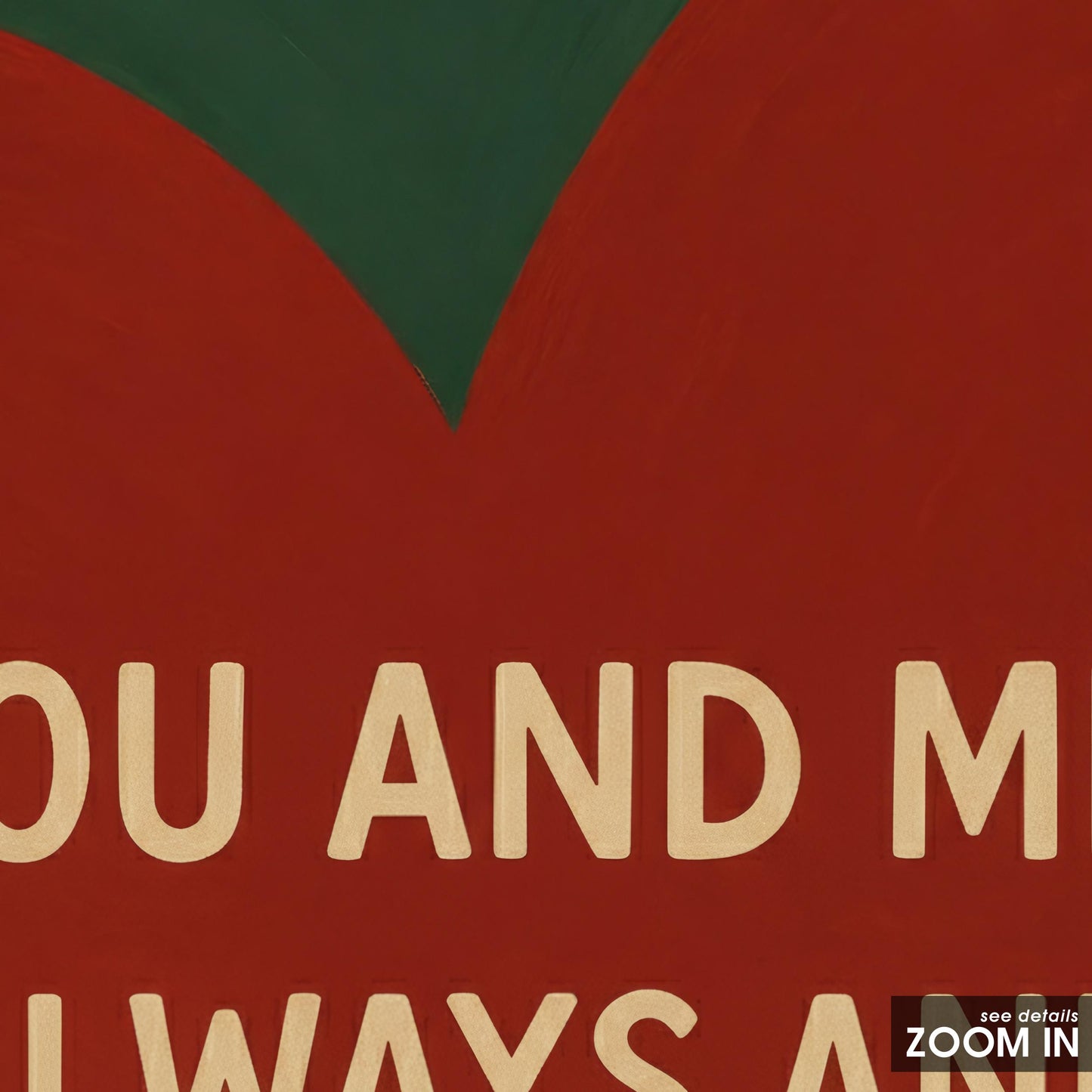 Romantic Wall Art – Minimalist Love Quote Print With Red Heart Artwork