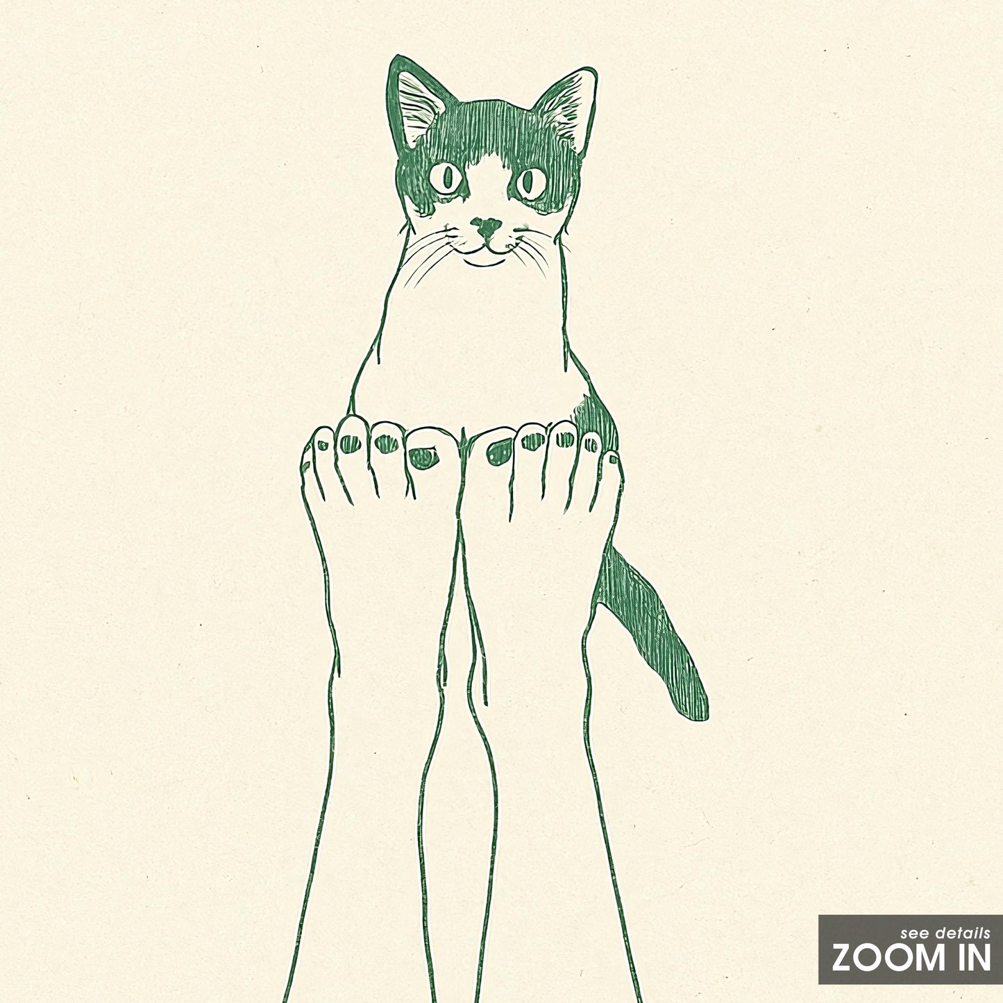 Cat Balance Poster – Minimal Line Art Illustration, Femmaura Bold Series