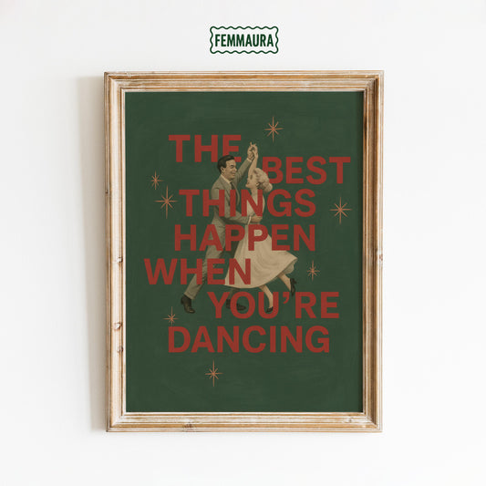 Vintage Dance Poster | Romantic Vintage Art & Joyful Wall Decor Featuring Timeless Dance Scene