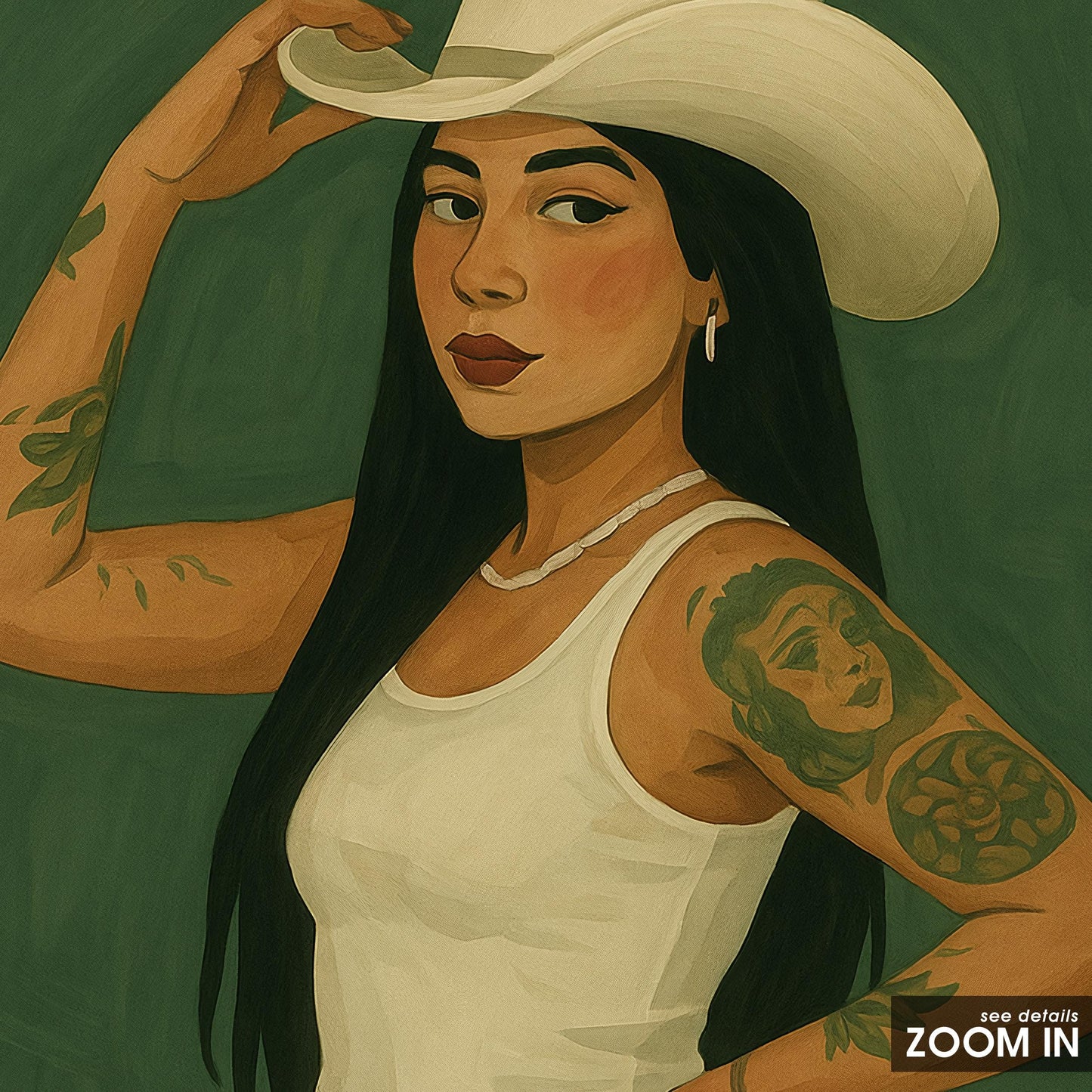 Tattooed Cowgirl Poster – Modern Cowgirl Print | Vintage Western Wall Art