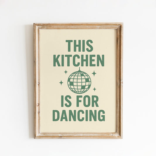 This Kitchen Is For Dancing Poster – Fun Minimal Kitchen Wall Art