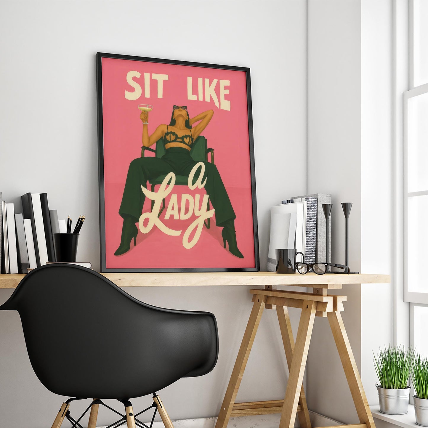 Feminist Wall Art – Bold Female Empowerment Poster | Pink Retro Modern Print