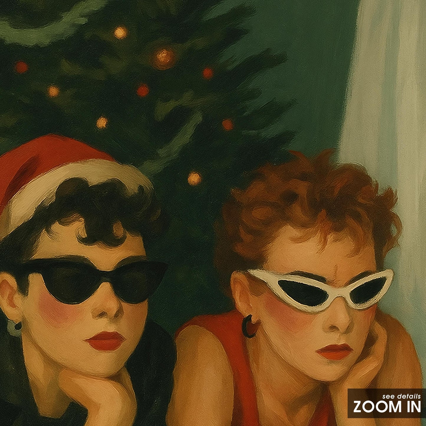 Retro Christmas Poster – Cool Girls Artwork | Festive Retro Decor Wall Art Print