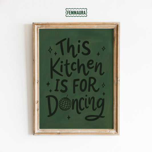 Kitchen Dancing Poster – Fun Kitchen Wall Art With Bold Typography Print