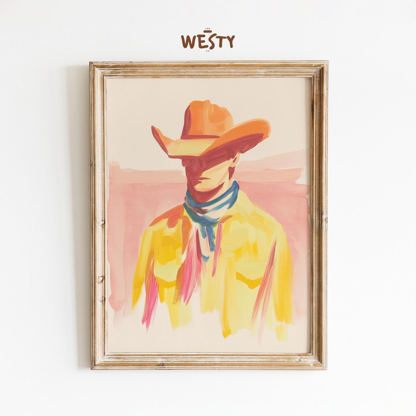 Colorful Cowboy Portrait – Western Abstract Wall Art