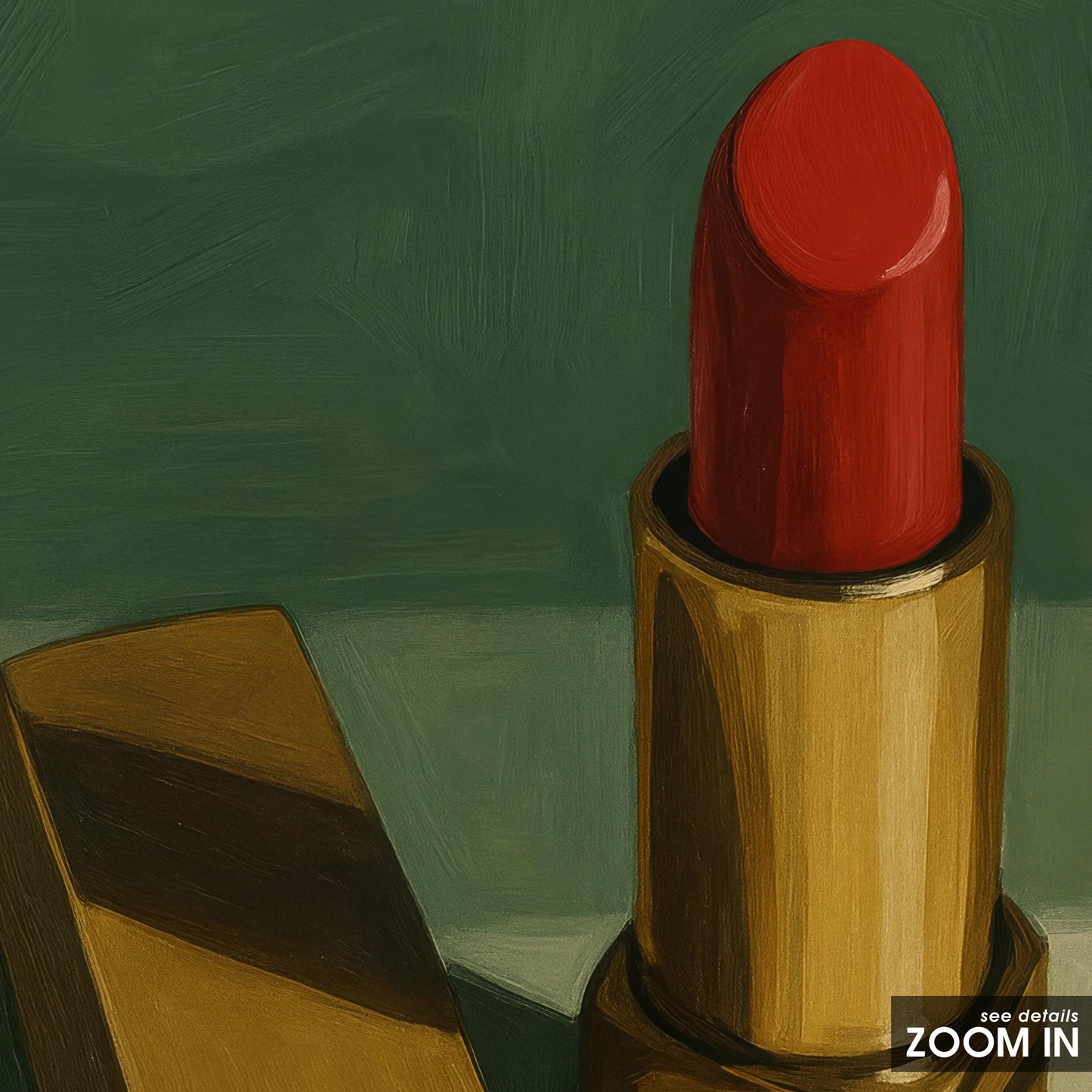 Red Lipstick Art Print – Minimal Retro Glam Makeup Wall Decor Poster