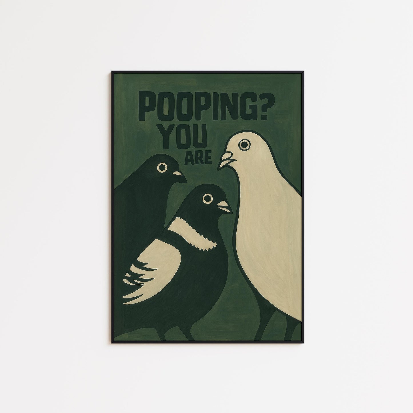 Funny Pigeon Poster – Quirky Bird Wall Art | Playful Retro Modern Design