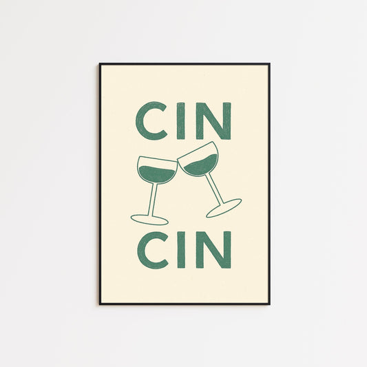 CIN CIN Poster – Italian Cheers Minimalist Bar Wall Art