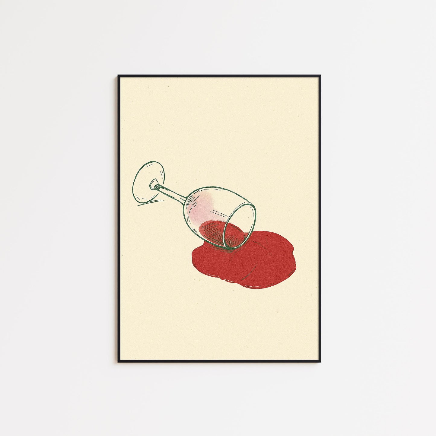 Spilled Wine Poster – Minimalist Red Wine Art Print
