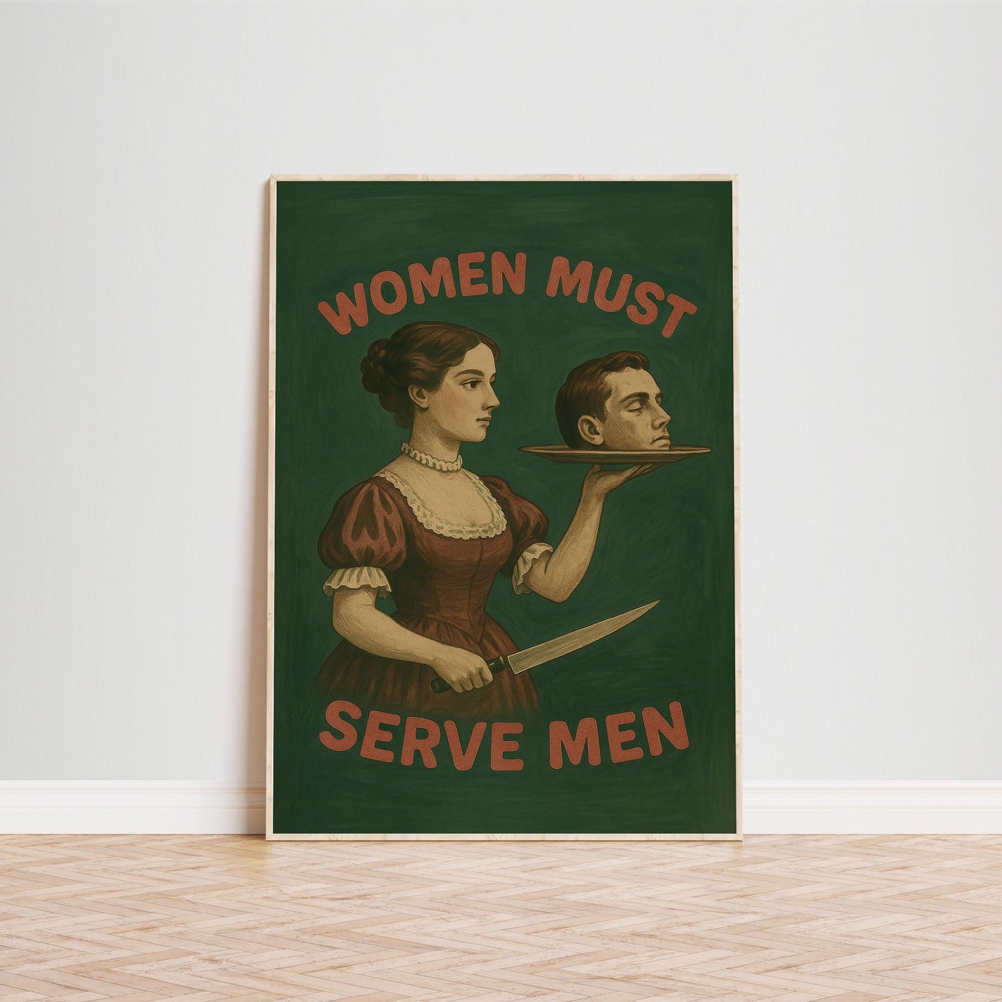 Feminist Dark Humor Poster – Vintage Feminist Art | Bold Satire Print Wall Art