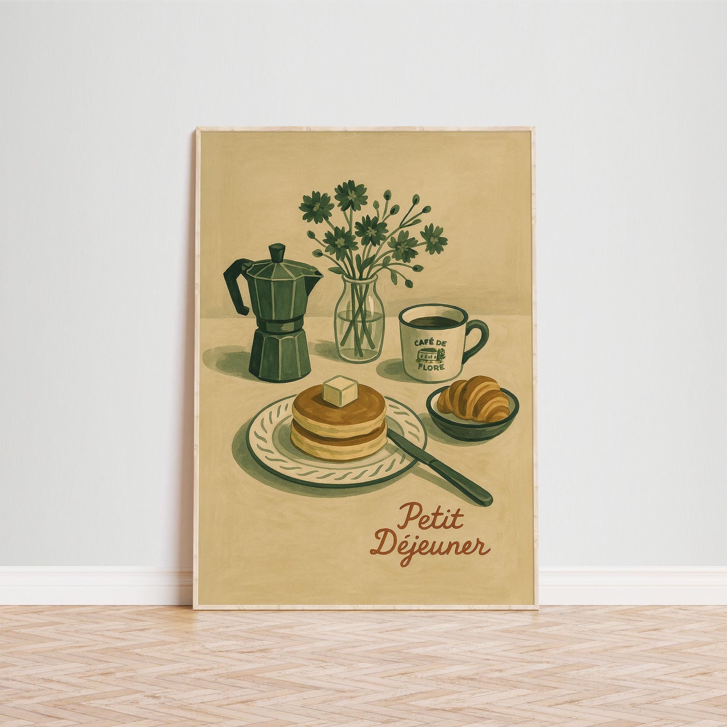 French Breakfast Poster – Parisian Wall Art | Vintage Café de Flore Print