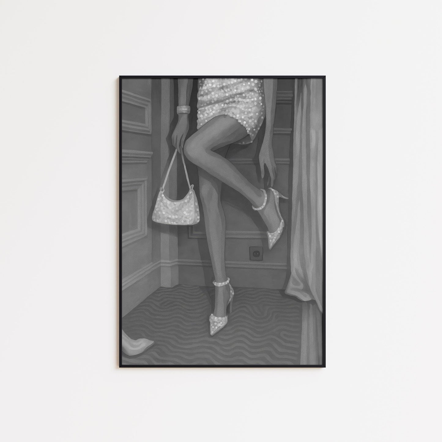 Black White Glam Art – Monochrome Wall Art Fashion Print | Timeless Elegance
