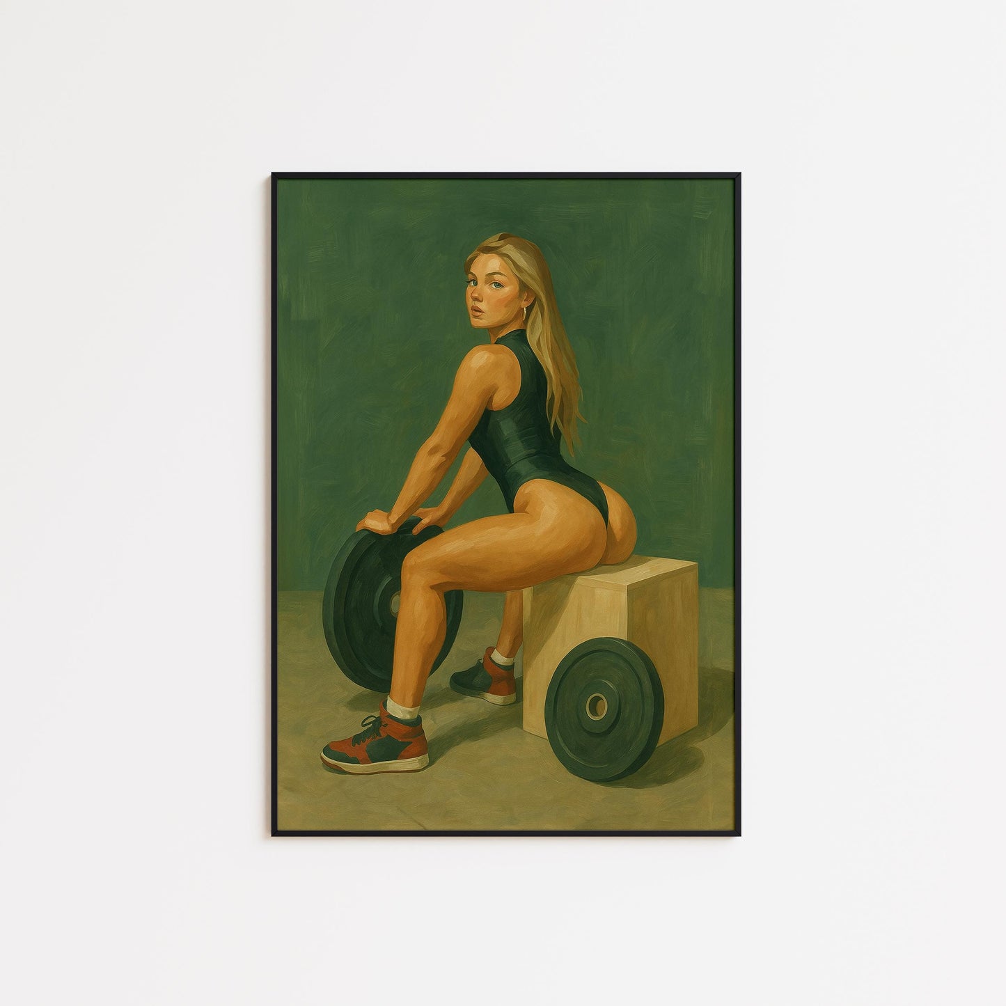 Retro Fitness Poster – Strong Woman Art | Bold Vintage Workout Print