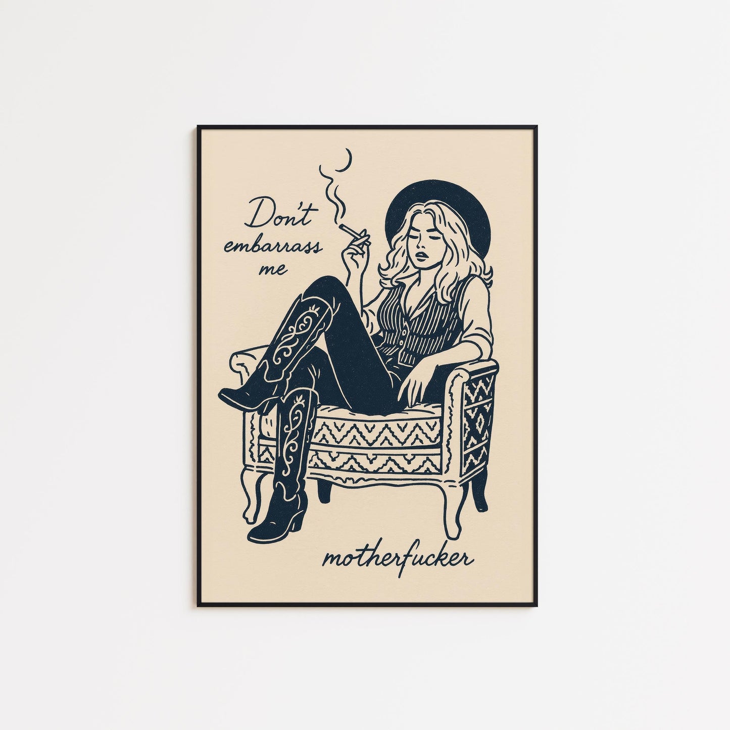 Western Cowgirl Poster – Bold Cowgirl Art With Rebel Wall Decor & Feminine Power