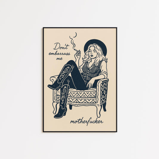 Western Cowgirl Poster – Bold Cowgirl Art With Rebel Wall Decor & Feminine Power