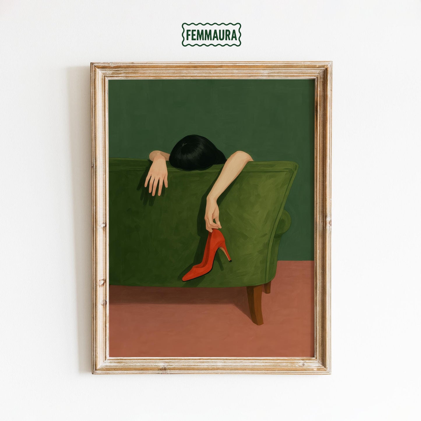 Minimal Femme Fatale Art – Red Heel Artwork | Stylish Boudoir Wall Decor Print