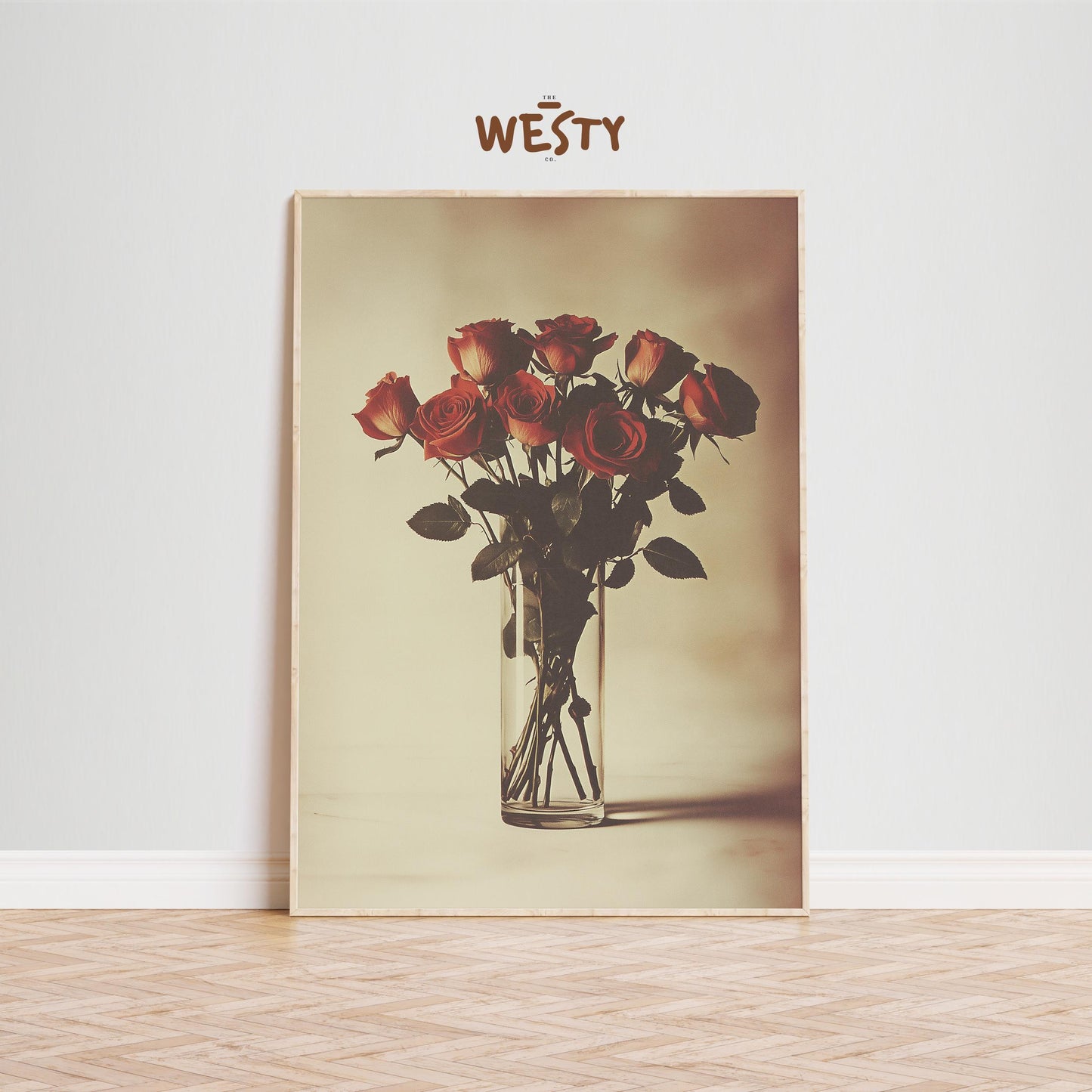 Vintage Rose Bouquet Poster – Rustic Floral Wall Art