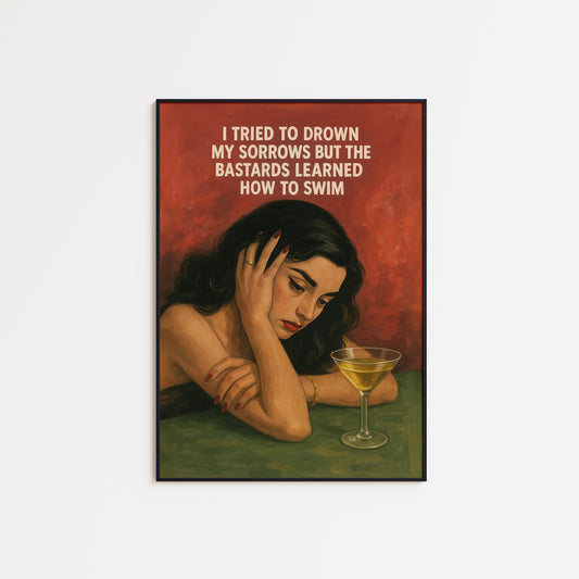 Dark Humor Poster – Retro Wall Art With Vintage Style Decor & Ironic Quote