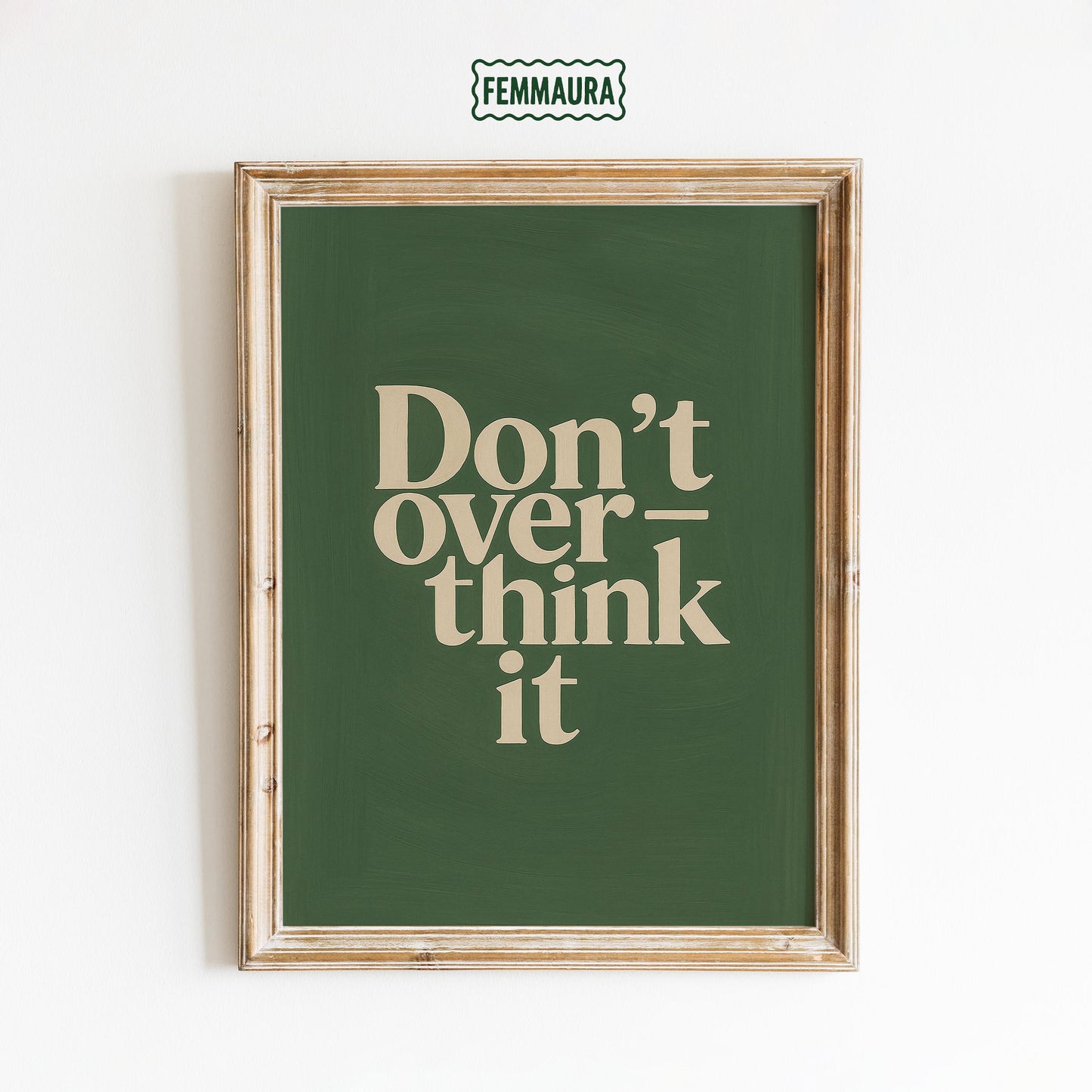 Minimalist Quote Poster – Motivational Wall Art | Retro Typography Print & Green Decor