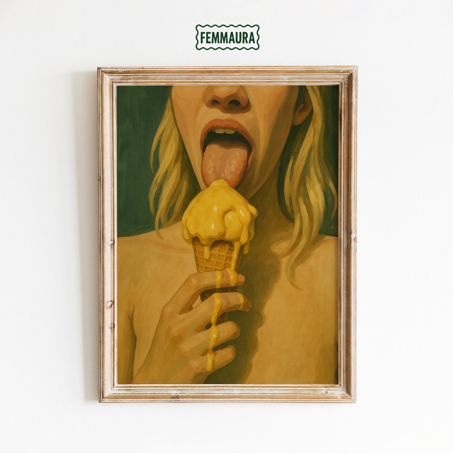 Melting Ice Cream Poster – Bold Retro Pop Art Print | Sensual Wall Decor
