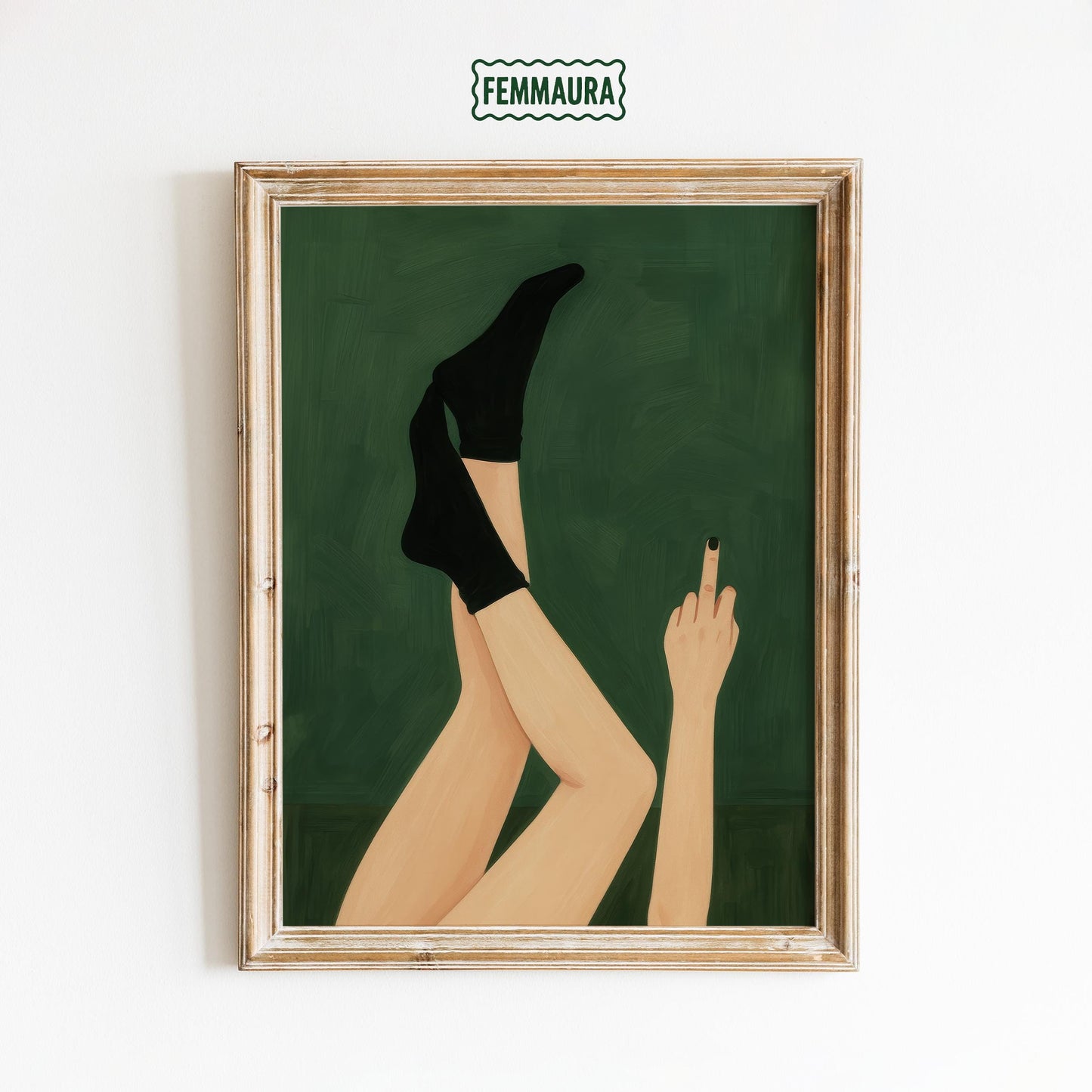 Middle Finger Poster – Bold Feminine Attitude Retro Wall Art Print