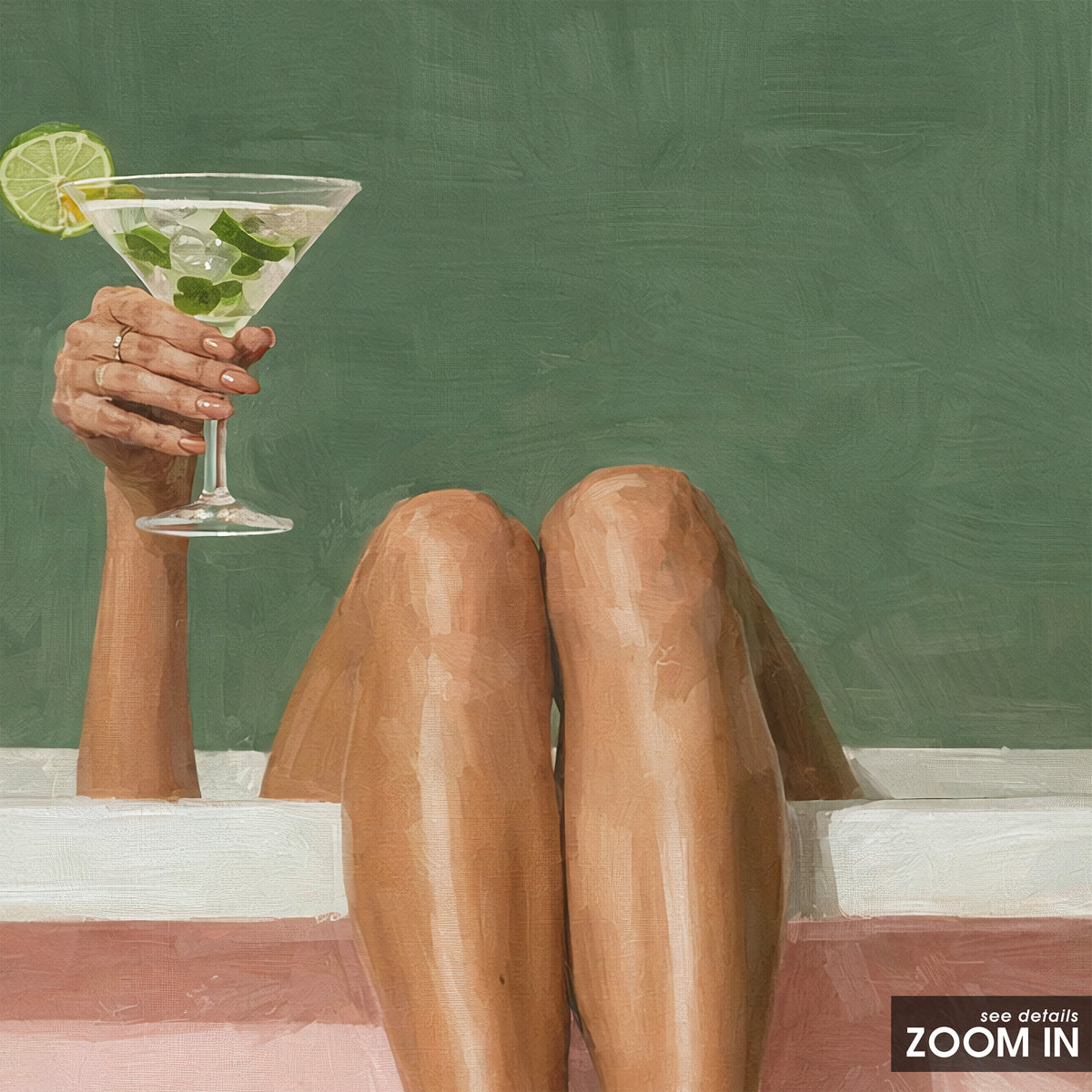 Bath Time, Bar Time - Martini Print - artwork detail