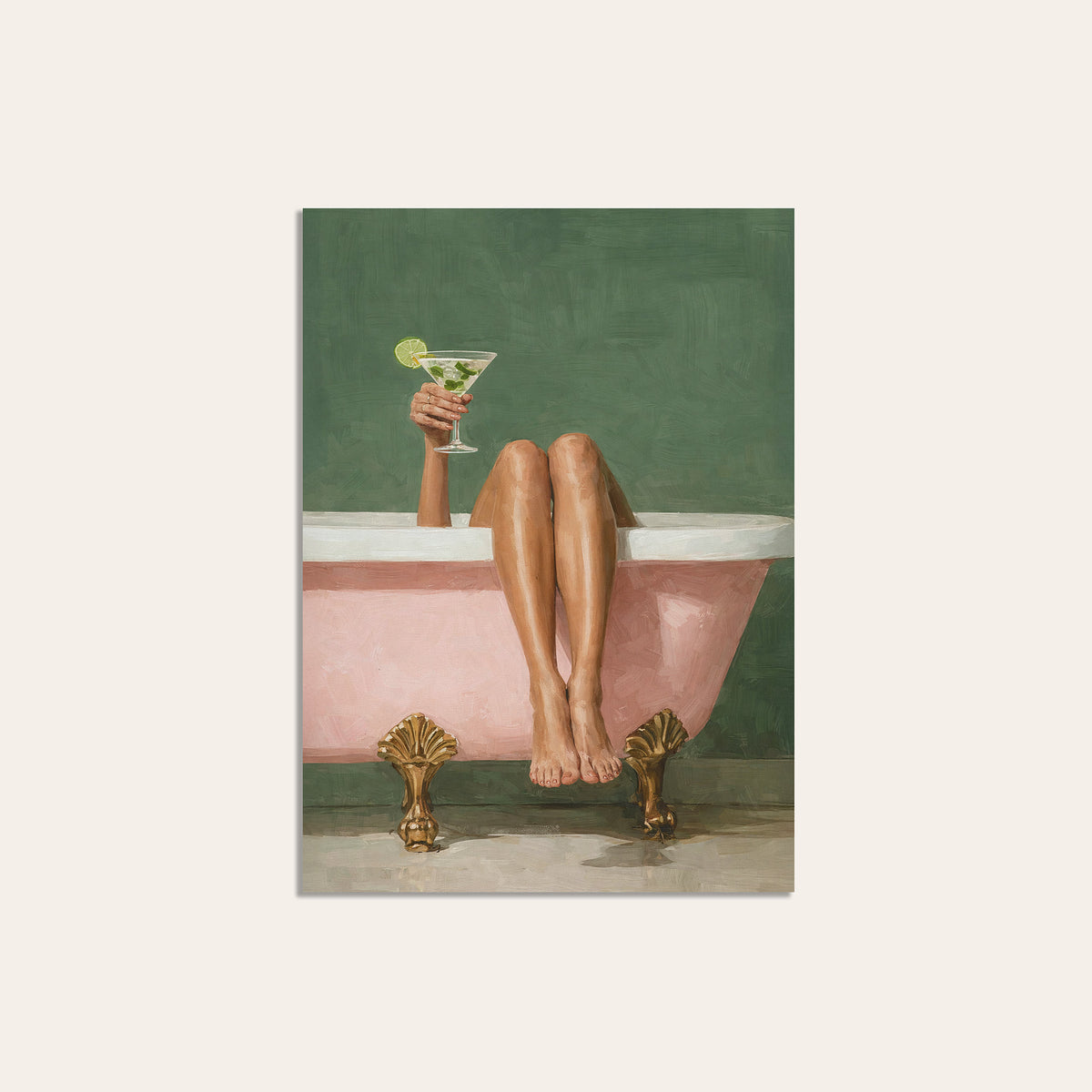 Bath Time, Bar Time - Martini Print - unframed print