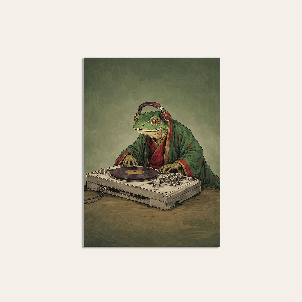 Pond Sessions - Frog DJ Print - unframed print